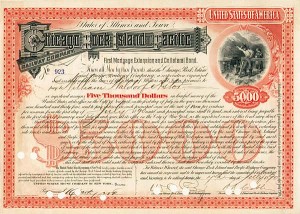 William Waldorf Astor issued to Chicago, Rock Island and Pacific Railway - Bond Not Signed