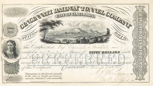 John C. Fremont - Cincinnati Railway Tunnel Company - Stock Certificate