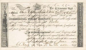 Commercial Wharf Co. - Shipping Stock Certificate
