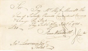 "Connecticut Currency" Signed by Samuel Wyllys - Revolutionary War Pay Order