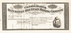 Consolidated Republican Mountain Mining Co. - Stock Certificate