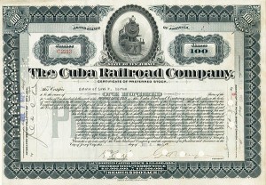 Levi P. Morton - Cuba Railroad Co.- Stock Certificate