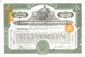 Curtiss-Wright Corporation - Aviation Stock Certificate