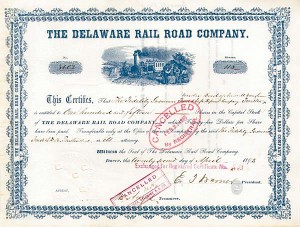 Delaware Railroad - Stock Certificate