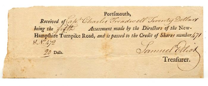 New Hampshire Turnpike Road - Payment Certificate