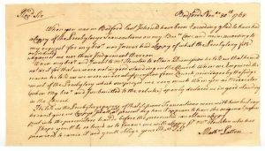 1762 Bedford New Hampshire - Matthew Patten signed Letter - Americana