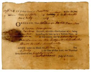 Probate Notice - 1789