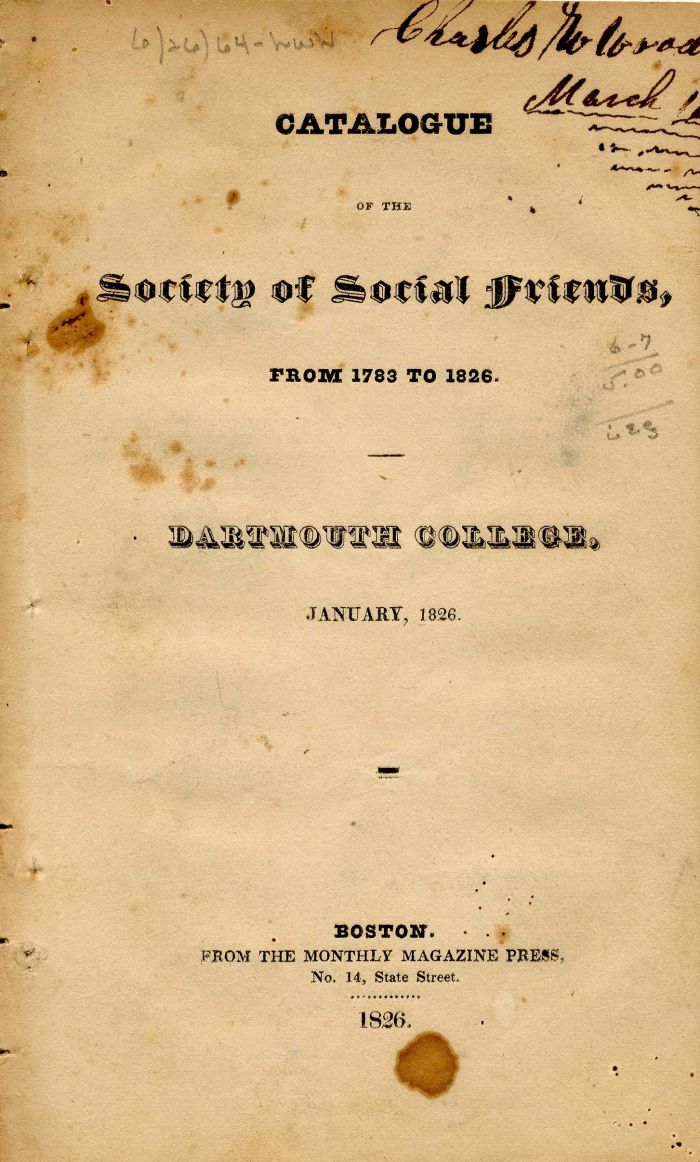 Society of Social Friends Catalog