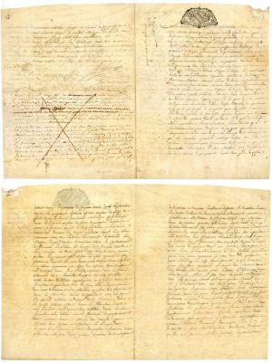 1722 French Document - Early Stocks and Bonds