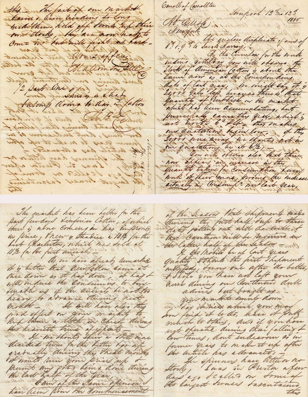 Letter Related to Carroll of Carrollton - Early Stocks and Bonds