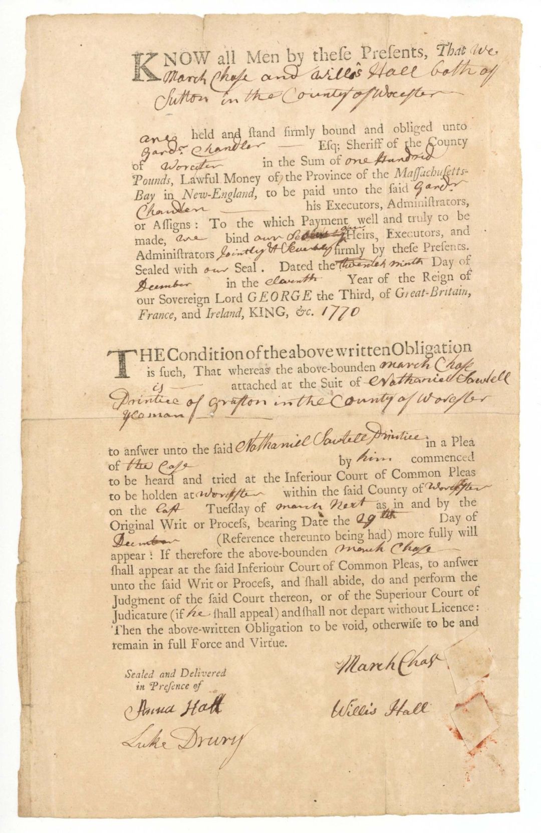 1770 dated Court Document - Early Stocks and Bonds