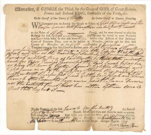 1771 dated Court Document - Early Massachusetts Document - Americana