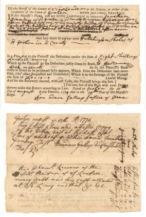 1771 dated Court Document - Early Massachusetts Document - Americana