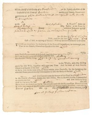 1787 dated Court Document - Early Connecticut Document - Americana