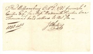 1781 dated Early Receipt - Early Stocks and Bonds