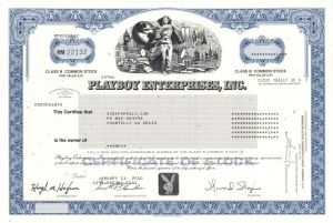 Playboy Enterprises, Inc. - Facsimile Signature of Hugh Marston Hefner - 2010 dated Adult Entertainment Stock Certificate