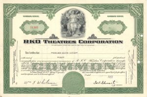 RKO Theatres Corp.  - 1951 dated Stock Certificate