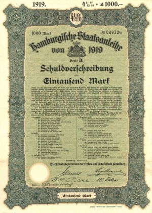 Hamburgifche Staatsanleihe - Various Denominations - Bond (Uncanceled)