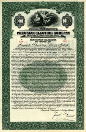 Prussian Electric Co. - $1,000