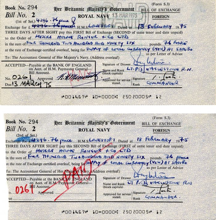 Royal Navy Bills of Exchange