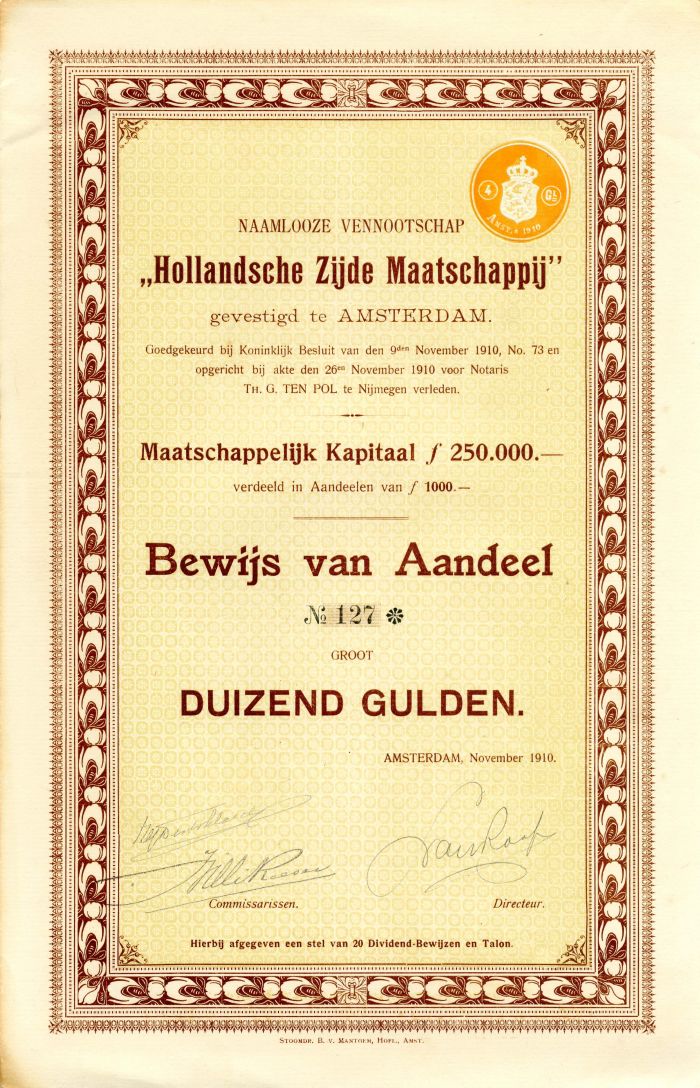 "Hollandsche Zijde Maatschappij"