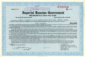 Imperial Russian Government - $1,000 Bond