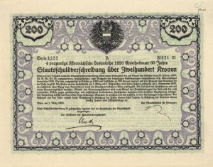 Austria - 200 Kronen Bond