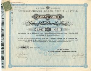 Austria - Boden-Credit-Anstalt - 1911 dated 40 Millionen Bond