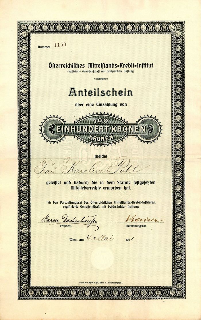 Austria - 100 Kronen Bond