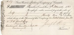 Great Western Railway Company of Canada - Foreign Check