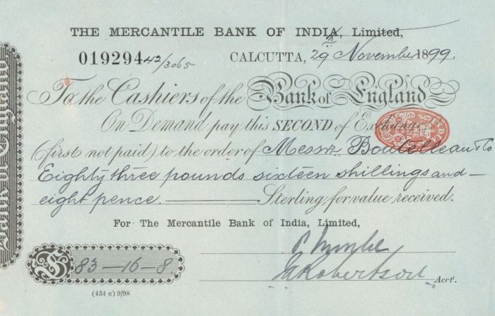 Mercantile Bank of India, Limited - Foreign Check