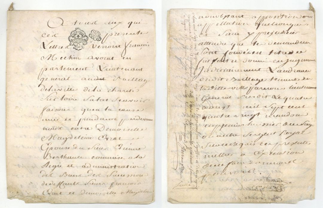  18th Century French Document -  Foreign Document