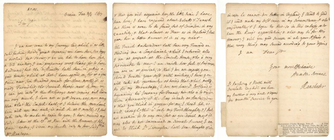  1697 Handwritten Letter -  Foreign Document