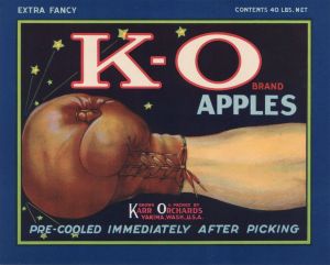 K-O Apples - Fruit Crate Label