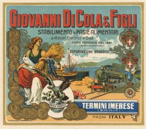Giovanni di Cola and Figli - Italy Macaroni Crate Label - Italian Ephemera