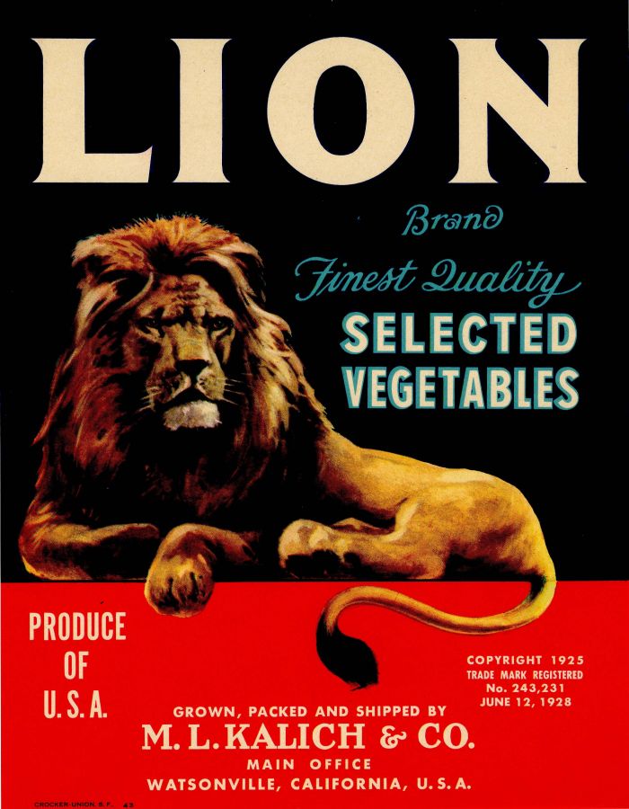 Lion- Fruit Crate Label