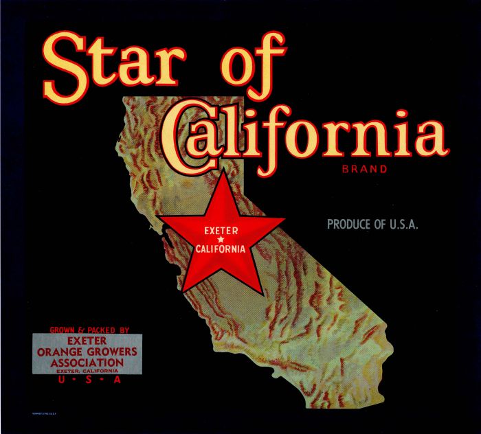 Star of California - Fruit Crate Label