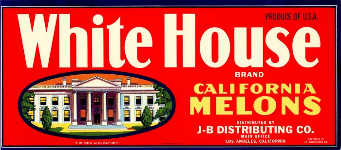 White House - Fruit Crate Label