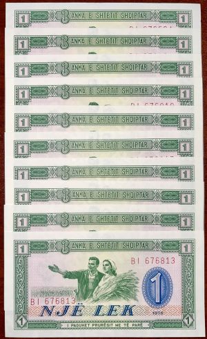 Albania - Pick-40 - Group of 10 notes - 1976 dated Foreign Paper Money