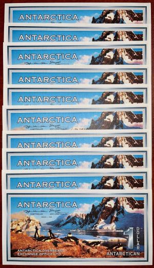 Antarctica - 1 Antartican Dollar - Group of 10 notes - 1996 dated Foreign Paper Money