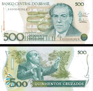 Brazil - 500 Cruzados - P-212c - 1987 dated Foreign Paper Money