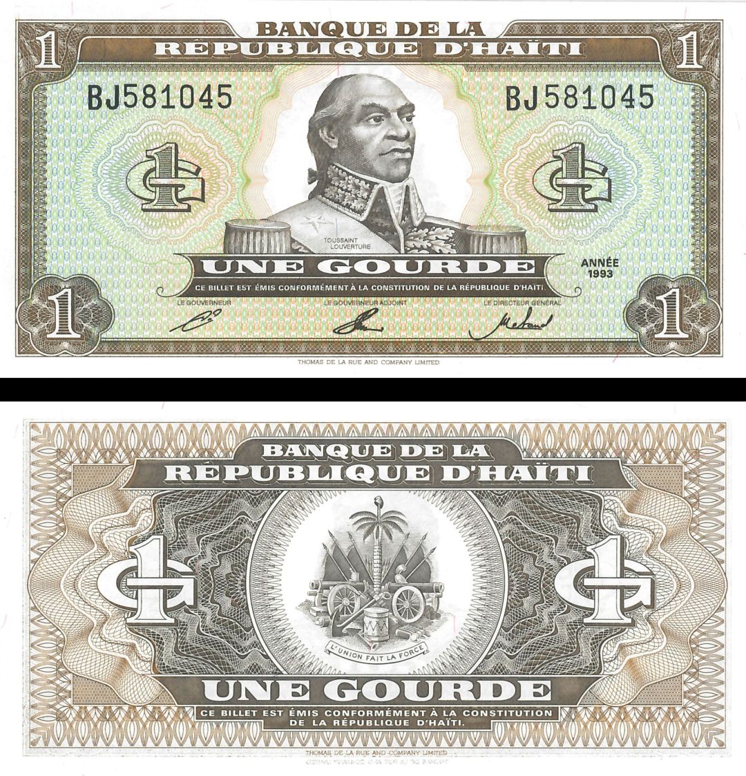 Haiti - 1 Gourde - P-259a - 1993 dated Foreign Paper Money