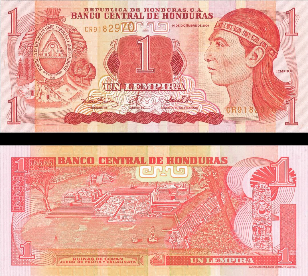 Honduras - 1 Lempira - P-79a - 1996 dated Foreign Paper Money