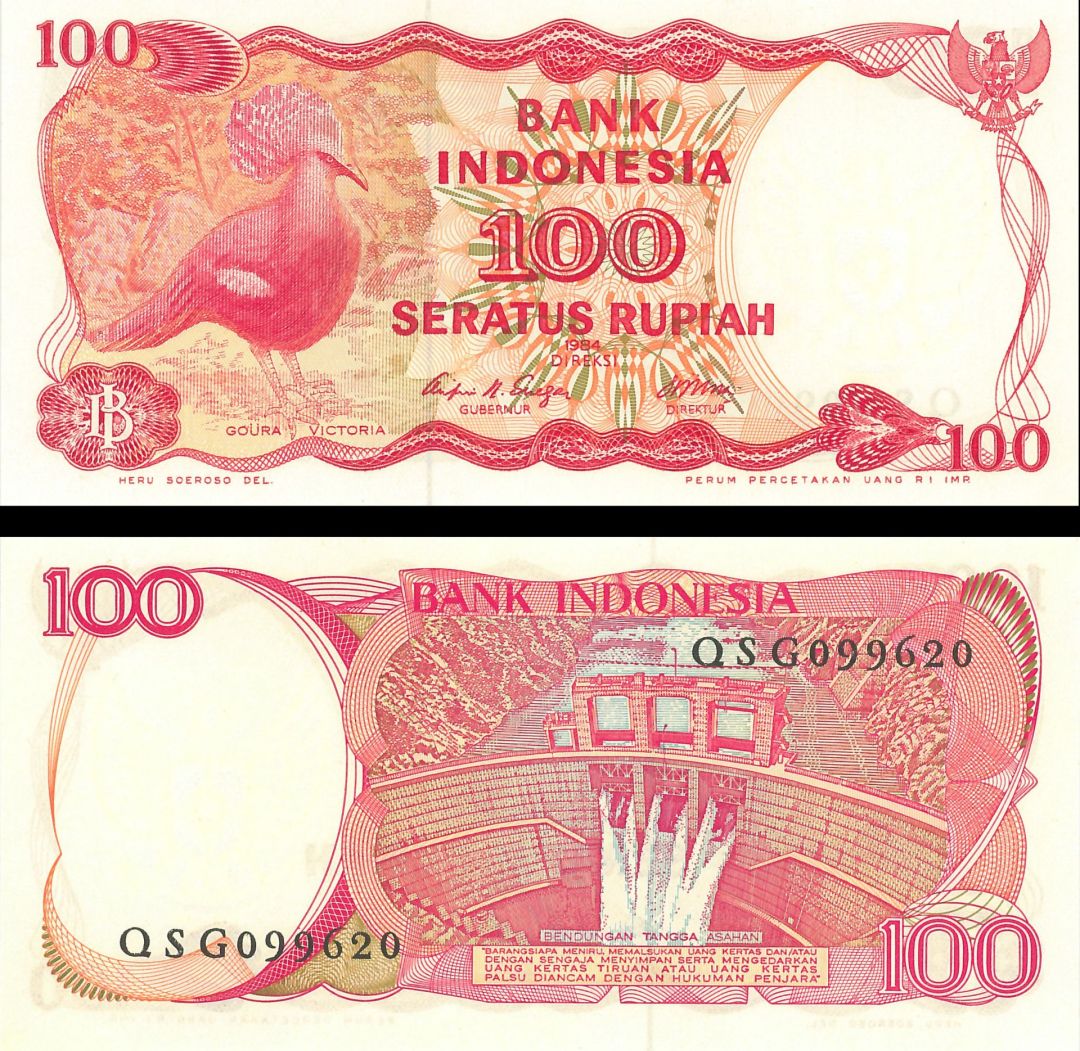 Indonesia - 100 Rupiah - P-122a - 1984 dated Foreign Paper Money