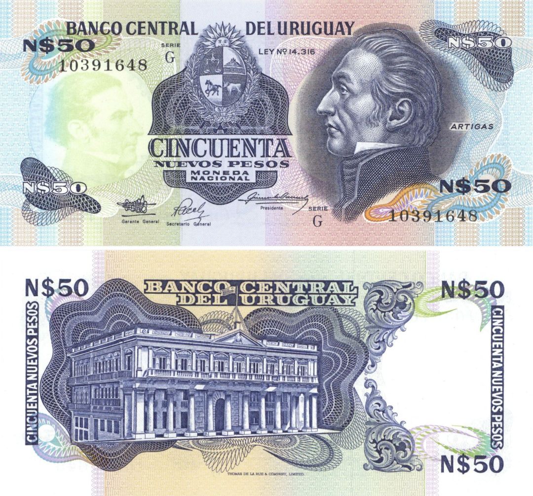 Uruguay - 50 Nuevos Pesos - p-61a - 1989 circa Foreign Paper Money