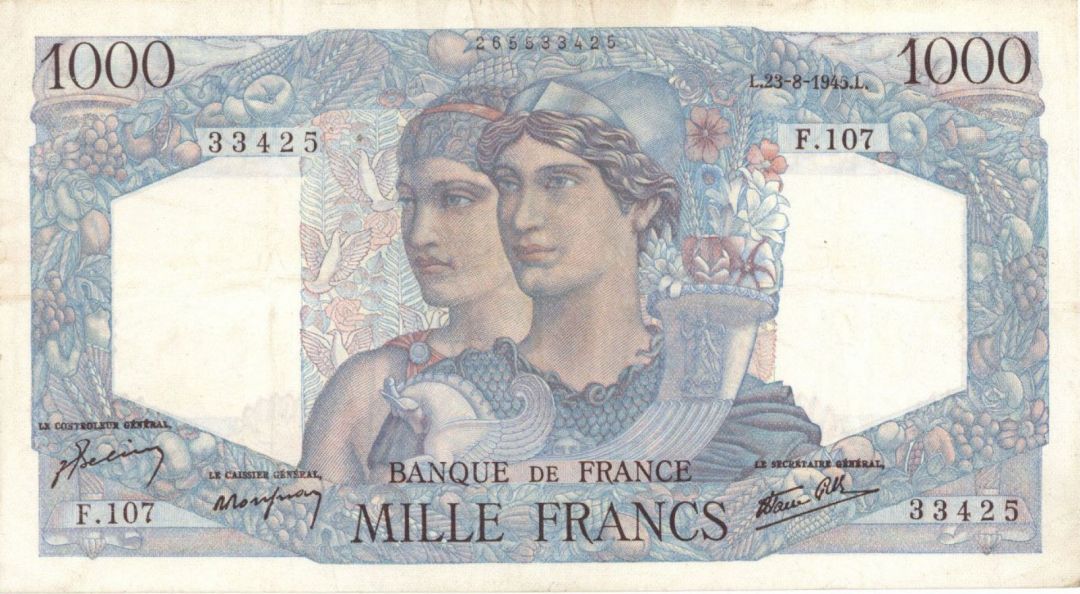 France - P-130a - 1,000 French Francs - Foreign Paper Money