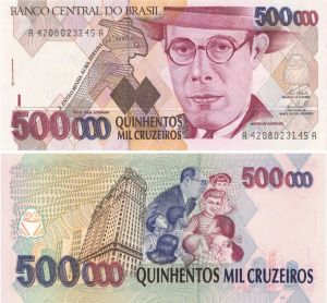 Brazil - 500,000 Brazilian Mil Cruzeiros - P-236b - 1993 dated Foreign Paper Money
