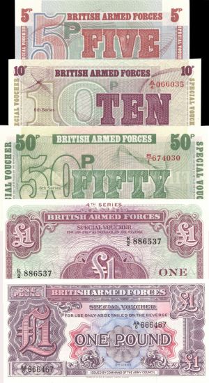Great Britain Set of 5 Notes - P-M22, P-M36a, P-M47, P-M48 and P-M49 - Foreign Paper Money