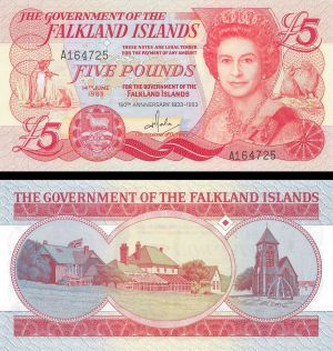 Falkland Islands - 5 British Pound - P-12 - dated 1983 Foreign Paper Money