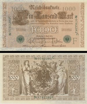 Germany - 1000 Mark - P-45b - 1910 dated Foreign Paper Money